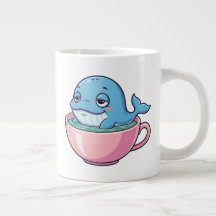 Jolie baleine dans une tasse à thé
