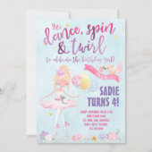 Jolie Ballerina Anniversaire Fête Invitation (Devant)