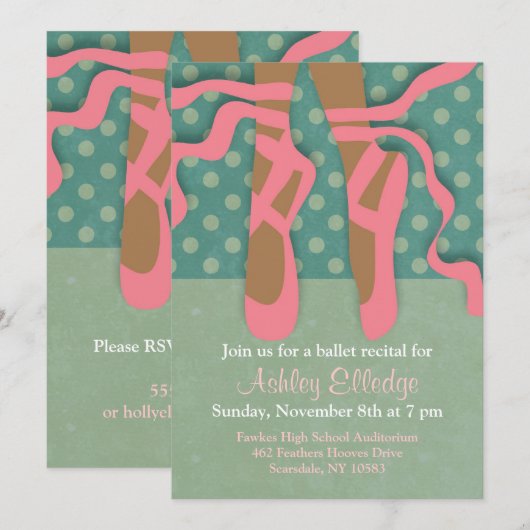 Jolie Ballet Considérant Invitation (Devant / Derrière)