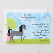 Jolie Barn Horse Anniversaire Fête Invitations (Dos)