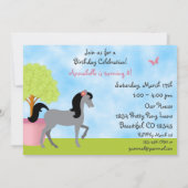 Jolie Barn Horse Anniversaire Fête Invitations (Dos)