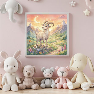 Jolie Bébé Capricorne Affiche de décoration murale