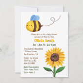 Jolie Bee Et Tournesol Bébé Douche Invitations (Devant)