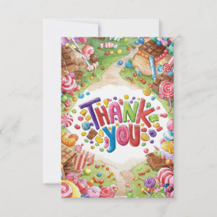 Jolie belle carte de remerciements Candyland