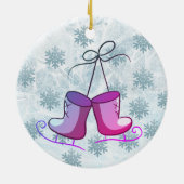 Jolie blonde petite fille patin à glace ornement (Dos)