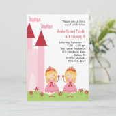 Jolie Blonde Princesses Invitation (Debout devant)