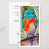 Jolie Blue Bird Flat Party Invitation (Devant / Derrière)