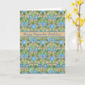 Jolie Blue Morning Gloire Septembre Carte d'annive (Fleur jaune)