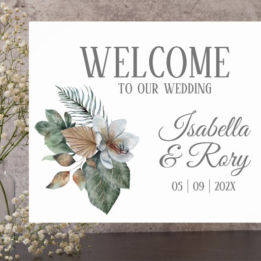 Jolie Boho Bouquet Mariage Affiche de bienvenue Im
