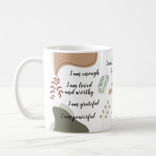 Jolie Boho Mes Affirmations Quotidiennes Mug (Gauche)