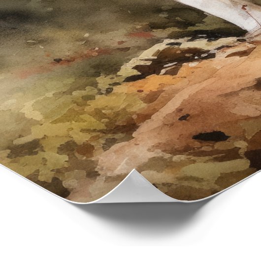 Jolie bordure Collie Chien Art Imprimer Poster (Coin)