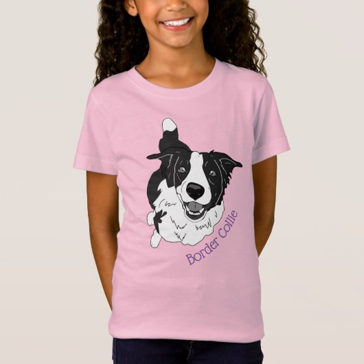 Jolie bordure Collie Dog Dessin T-shirt (Devant)