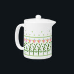 Jolie bordure d'art fleuri de tulipes stylisées<br><div class="desc">Jolie bordure fleurie de tulipes stylisées surmontée de taches vert menthe</div>