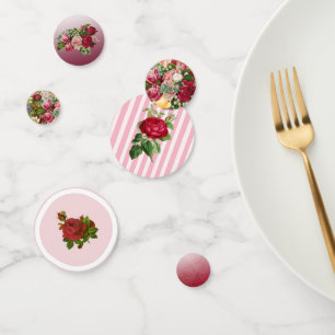 Jolie Bourgogne et Rose floral rose Confetti