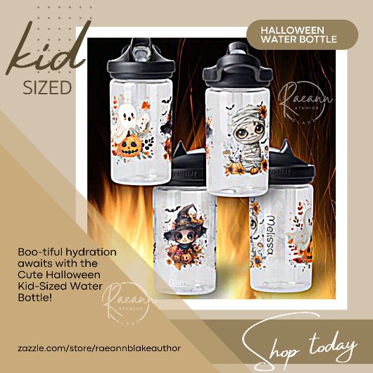 Jolie bouteille d'eau taille enfant Halloween