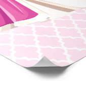 Jolie Brunette Princess Poster de fête d'anniversa (Coin)