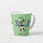 Jolie Bumble Bee Cartoon Cust.Texte Vert Latte Mug (Angle droit)
