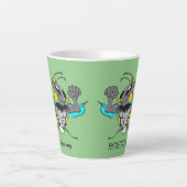 Jolie Bumble Bee Cartoon Cust.Texte Vert Latte Mug (Devant)