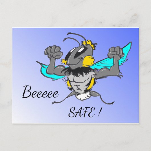 Jolie Bumble Bee Cust. Carte postale Texte 'Soyez (Devant)