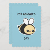 Jolie Bumble Bee Invitations de fête d'anniversair (Devant / Derrière)