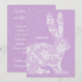 Jolie Bunny Fête de Pâques Invitation (Devant / Derrière)