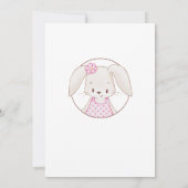 Jolie Bunny Girl Anniversaire Fête rose Invitation (Dos)