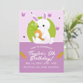 Jolie Bunny Invitation de fête d'anniversaire. Mod (Debout devant)