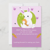Jolie Bunny Invitation de fête d'anniversaire. Mod (Dos)