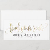 Jolie calligraphie Trouvez votre carte de siège (Devant / Derrière)