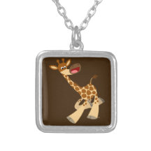 Jolie caricature Ambling Giraffe Collier