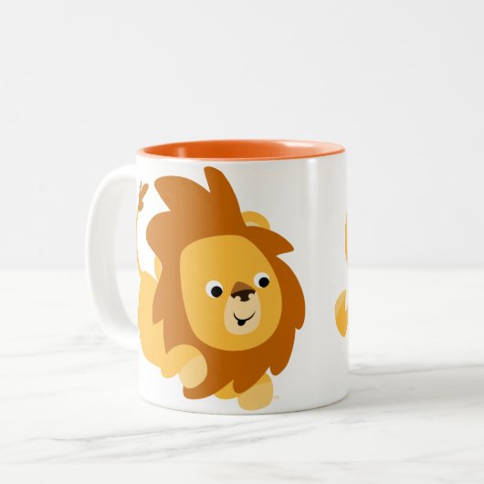 Jolie caricature Gamboling Lion Mug (Devant gauche)