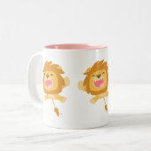 Jolie caricature rebondissant Lion Mug (Devant gauche)