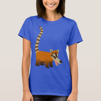 Jolie Caricature Souriante Coatimundi T-Shirts Fem