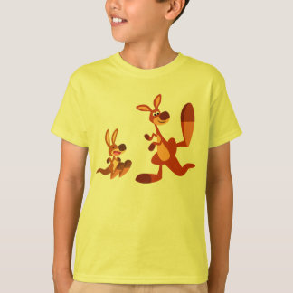 Jolie caricature T-shirt enfant papa et fils Kanga