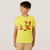 Jolie caricature T-shirt enfant papa et fils Kanga (Devant entier)