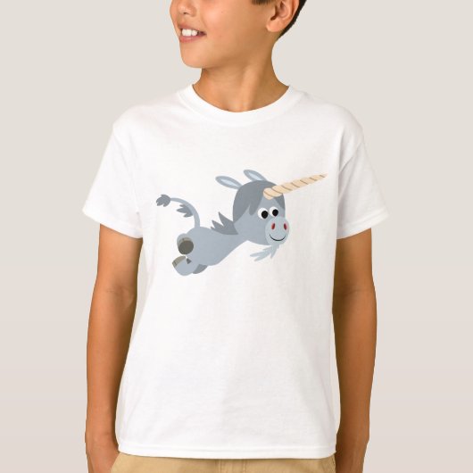 Jolie Caricature Unicorne Dans Un T-shirt Enfants (Devant)