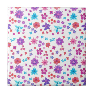 Jolie carreau en céramique Fleur-Pouvoir Hippie
