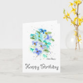 Jolie carte d'anniversaire aux fleurs d'aquarelle  (Fleur jaune)