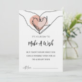 Jolie carte d'anniversaire avec un vœu à faire en  (Debout devant)