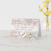 Jolie carte d'anniversaire belle-fille fleurs rose (Fleur jaune)