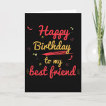 Jolie Carte d'anniversaire Best Friend<br><div class="desc">Crème et orange brûlé Joyeux anniversaire meilleur ami</div>