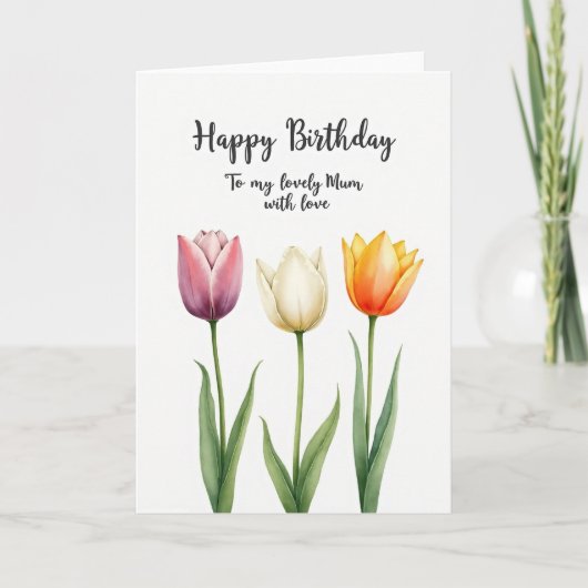 Jolie carte d'anniversaire botanique (Devant)