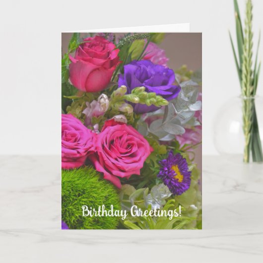 Jolie carte d'anniversaire de Bouquet de fleurs (Devant)