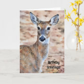 Jolie carte d'anniversaire de Cerf Pun et bons voe (Fleur jaune)