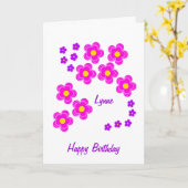 Jolie carte d'anniversaire de fleurs roses (Fleur jaune)