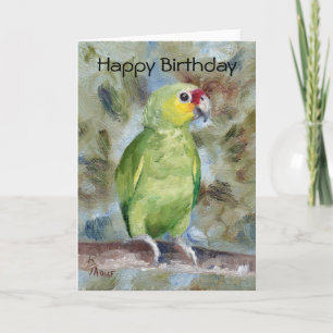 Jolie carte d'anniversaire de perroquet