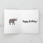 Jolie carte d'anniversaire d'éléphant (Intérieur)