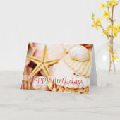 Jolie carte d'anniversaire des coquillages (Fleur jaune)