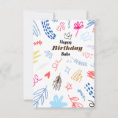 Jolie carte d'anniversaire Doodle (Devant)