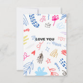 Jolie carte d'anniversaire Doodle (Dos)